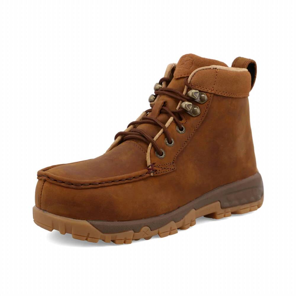 NEW TWISTED X women's alloy safety toe work boots in brown